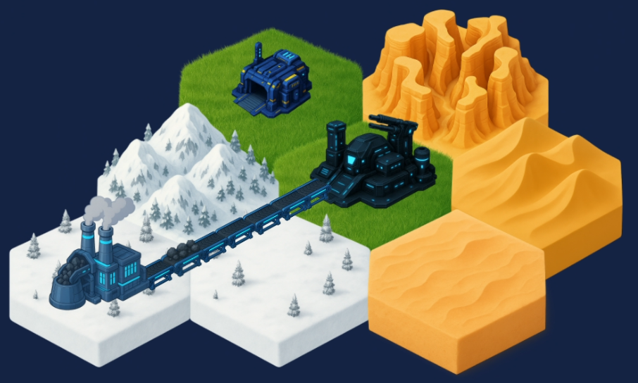 Supply line network on the battlefield